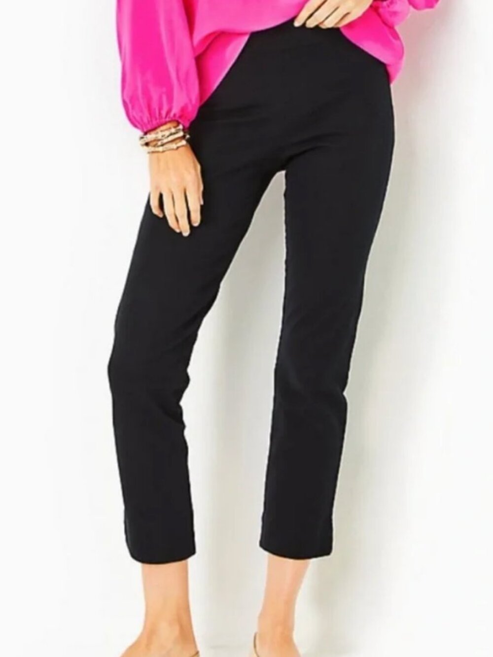 Lilly Pulitzer Merrin High-Rise Bi-Stretch Pant | Onyx Black | 10